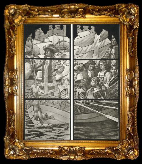 framed  Gustaf Cederstrom kartong, ta009-2